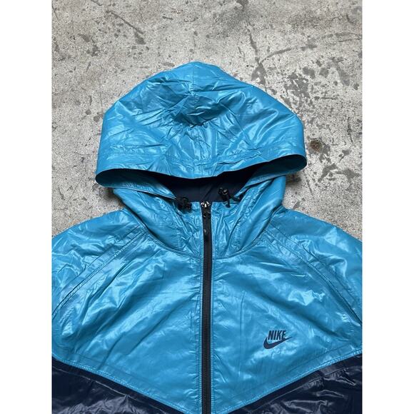 Nike Blue Windbreaker Men’s‎ Padded Nylon Blue Color block Men’s L Sample - Picture 2 of 10